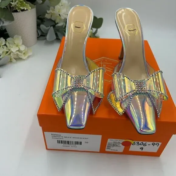 Women’s Nalebe diamanté iridescent mule, size 39 made in Italy